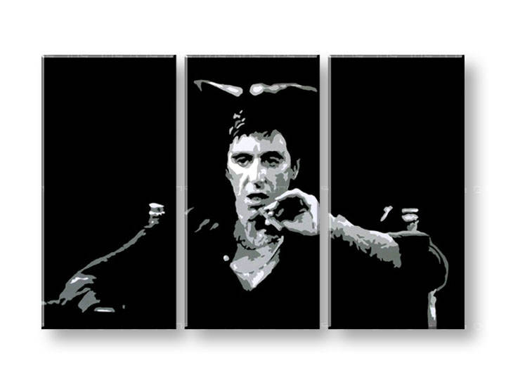 Tablou pictat manual POP Art AL PACINO 3-piese 