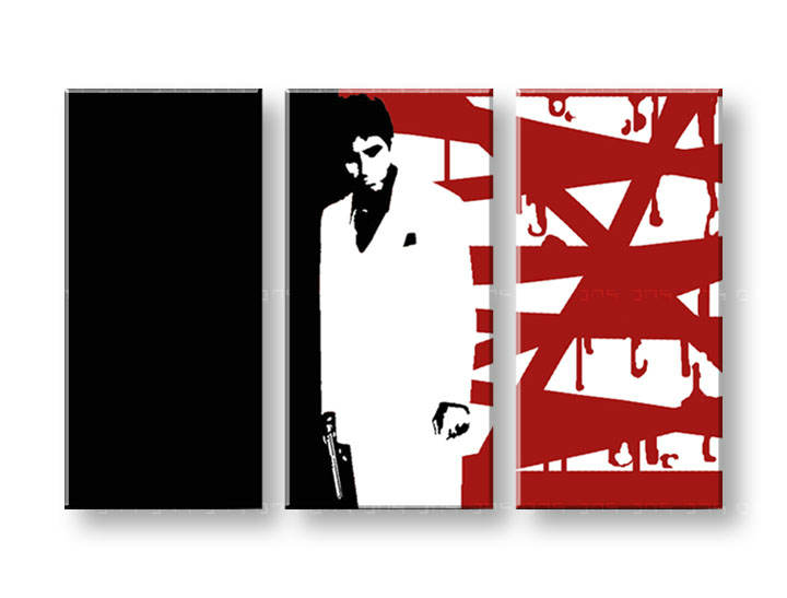 Tablou pictat manual POP Art AL PACINO 3-piese 