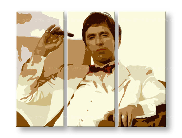 Tablou pictat manual POP Art AL PACINO 3-piese 