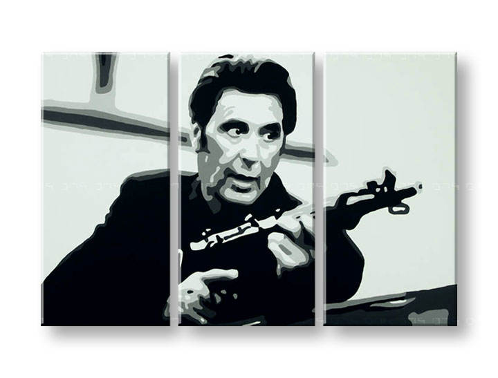 Tablou pictat manual POP Art AL PACINO 3-piese 