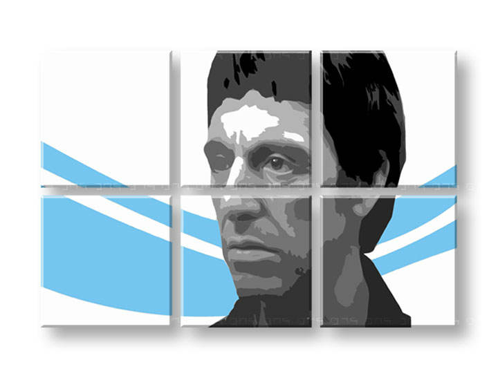 Tablou pictat manual POP Art Scarface - AL PACINO 6-piese 