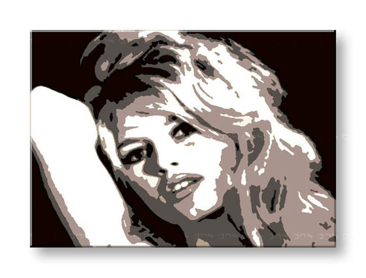 Tablou pictat manual POP Art Brigitte Bardot 1-piese 