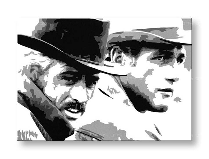 Tablou pictat manual POP Art Butch Cassidy 1-piese 