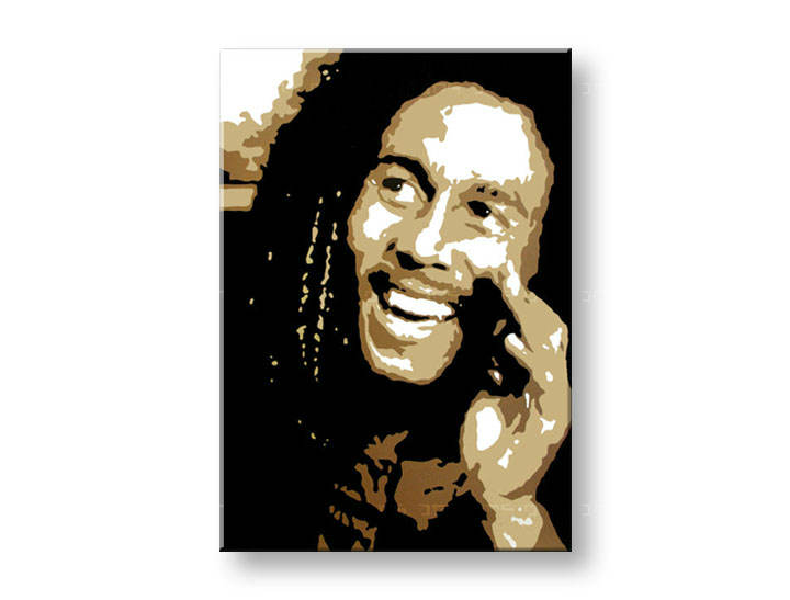 Tablou pictat manual POP Art Bob Marley 1-piese
