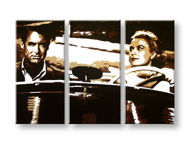 Tablou pictat manual POP Art James Bond 3-piese 