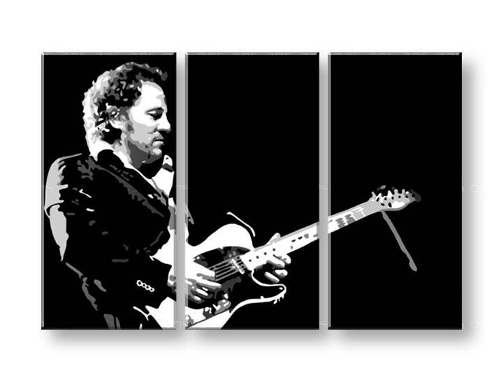 Tablou pictat manual POP Art Bruce Springsteen 3-piese 