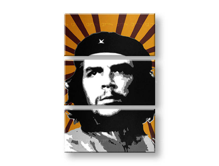 Tablou pictat manual POP Art Che Guevara 3-piese 