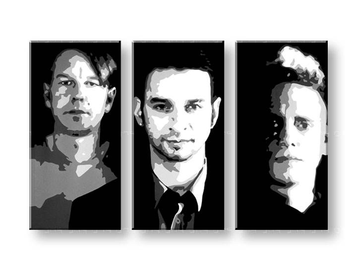 Tablou pictat manual POP Art Depeche Mode 3-piese 