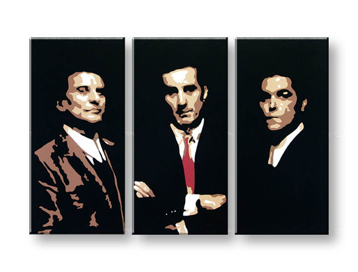 Tablou pictat manual POP Art Goodfellas 3-piese 