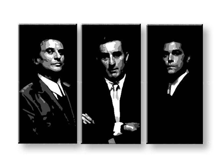 Tablou pictat manual POP Art Goodfellas 3-piese 