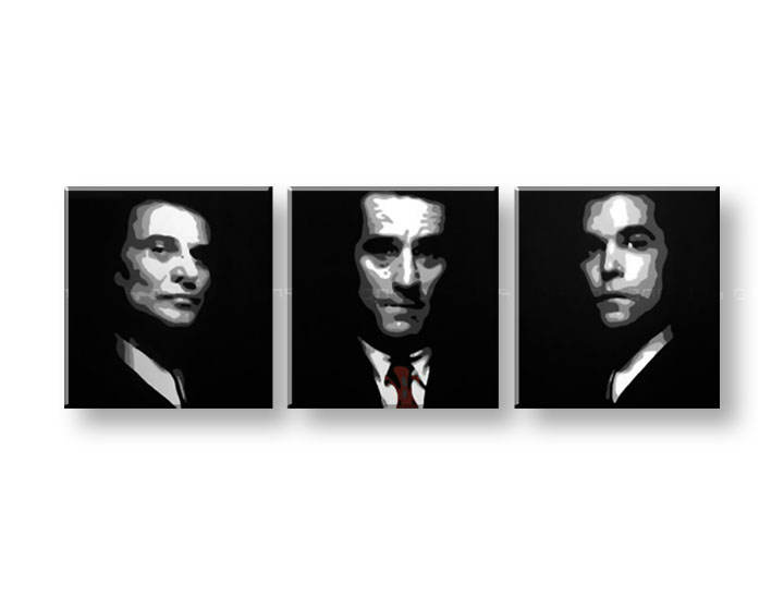 Tablou pictat manual POP Art Goodfellas 3-piese