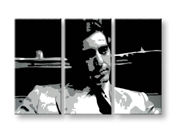 Tablou pictat manual POP Art GODFATHER 3-piese 