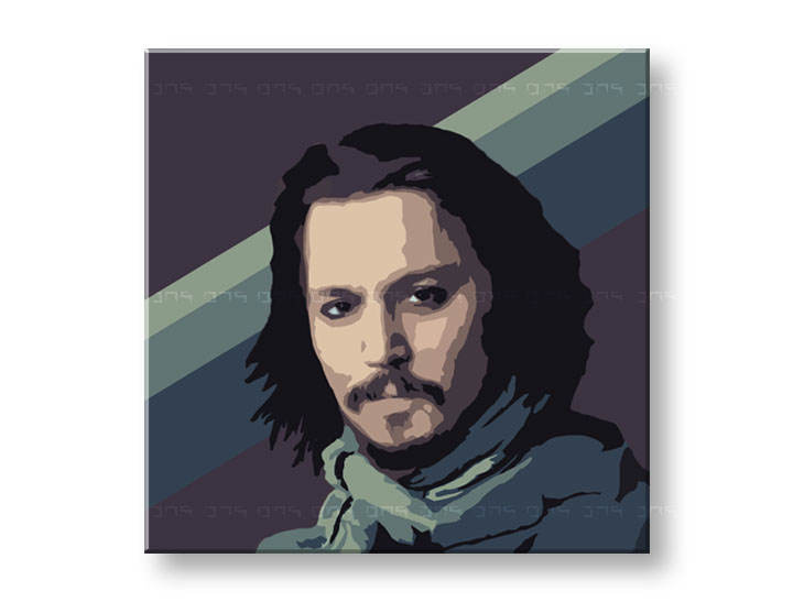 Tablou pictat manual POP ART Johnny Depp 1-piese 