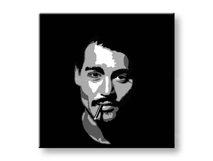 Tablou pictat manual POP ART Johnny Depp 1-piese 