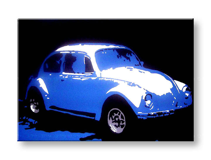 Tablou pictat manual POP Art Volkswagen Beetle 1-piese