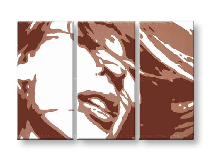 Tablou pictat manual POP Art Kylie Minogue 3-piese 