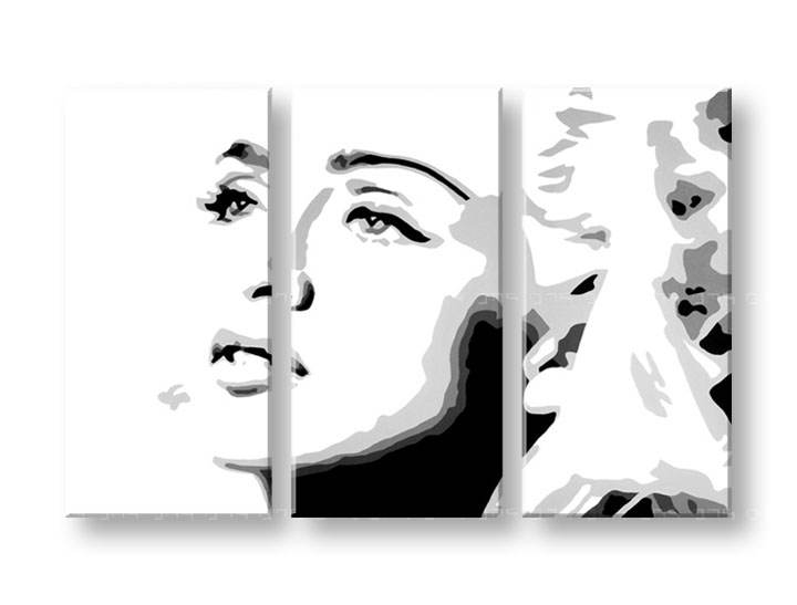Tablou pictat manual POP Art Madonna 3-piese 