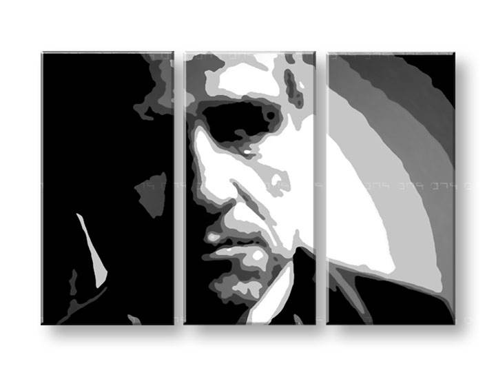 Tablou pictat manual POP Art Marlon Brando 3-piese 