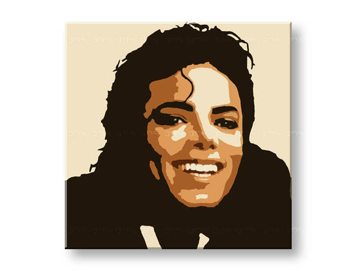 Tablou pictat manual POP ART Michael Jackson 1-piese 