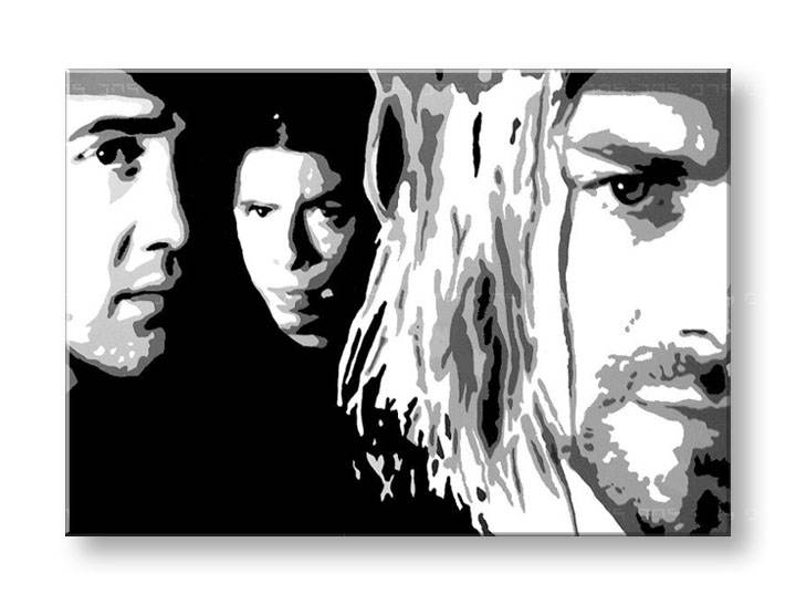 Tablou pictat manual POP Art Nirvana 1-piese 