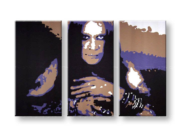 Tablou pictat manual POP Art Ozzy Osbourne 3-piese 