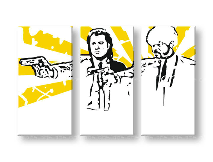 Tablou pictat manual POP Art Pulp fiction 3-piese 