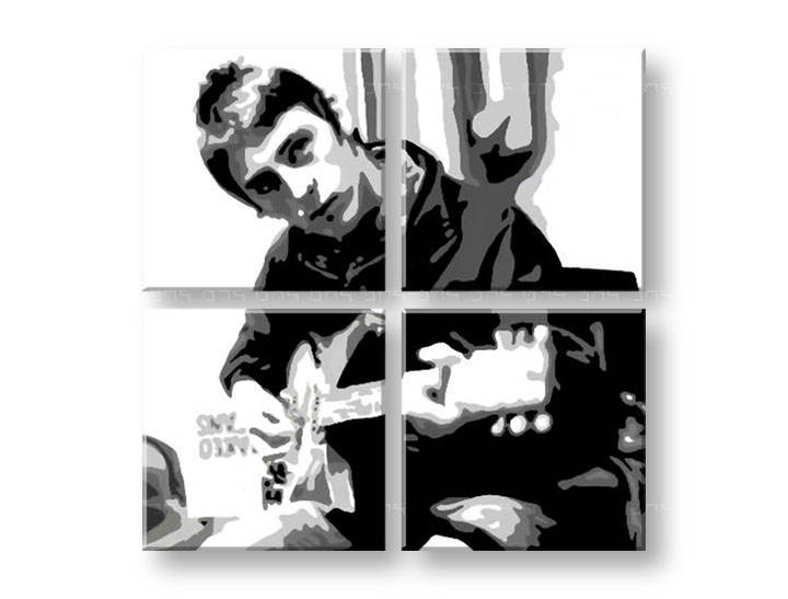 Tablou pictat manual POP Art Paul Weller 4-piese 