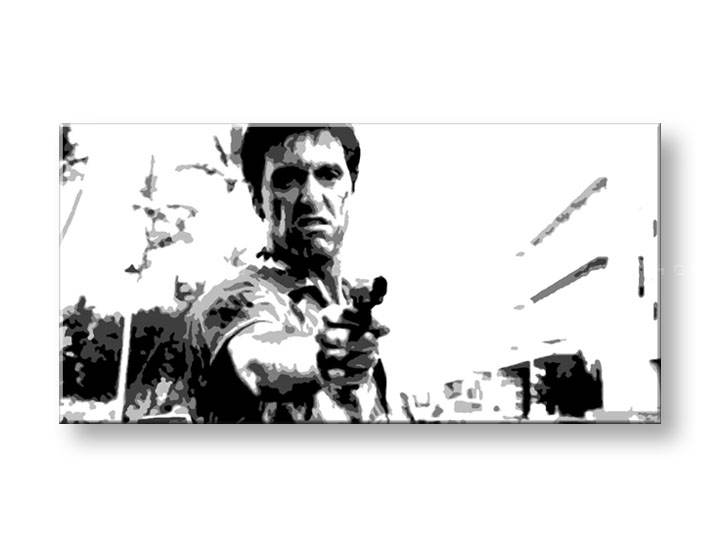 Tablou pictat manual POP Art Scarface 1-piese 