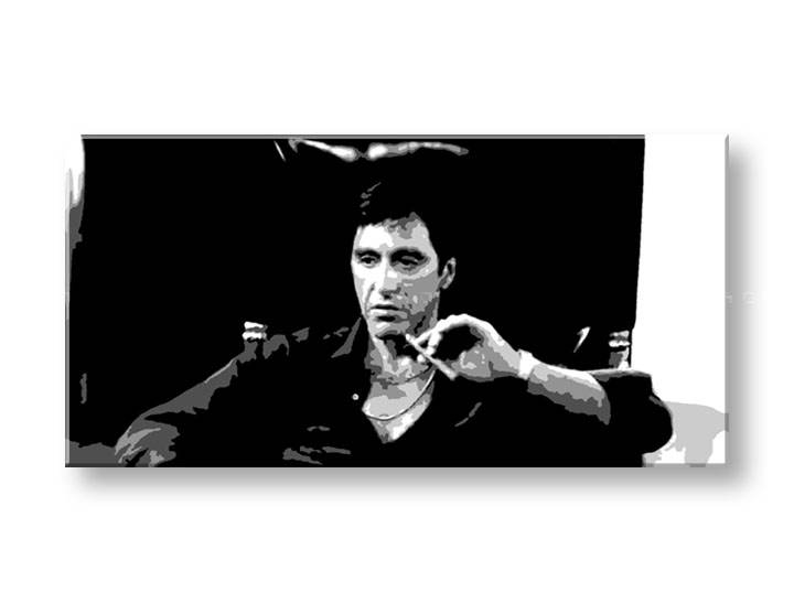 Tablou pictat manual POP Art Scarface 1-piese 