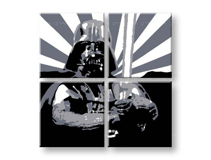 Tablou pictat manual POP Art STAR WARS 4-piese 