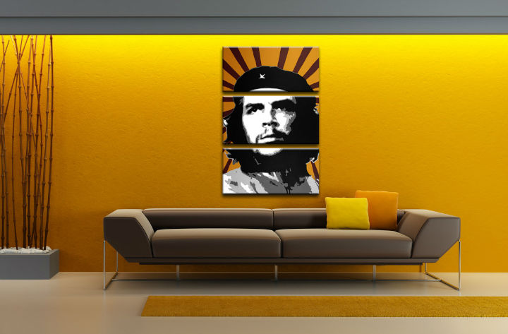 Tablou pictat manual POP Art Che Guevara 3-piese  -  100x150 cm