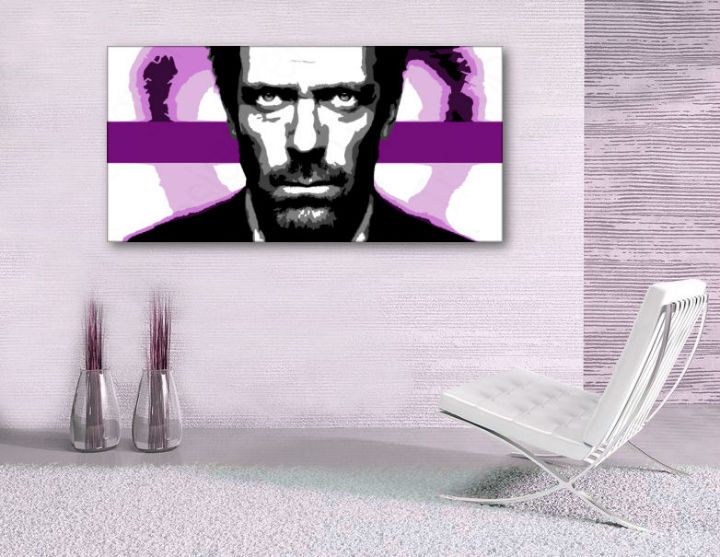 Tablou pictat manual POP Art Dr. HOUSE 1-piese