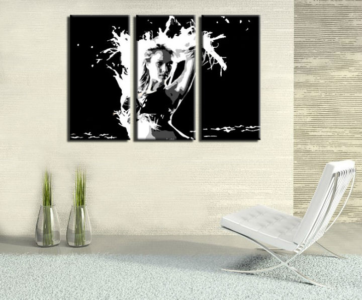 >în stoc< Tabluri POP Art pictate manual Jessica Alba 3 piese  ja -  90x60 cm