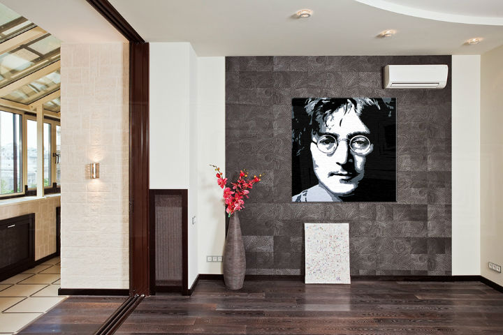 Tablou pictat manual POP Art John Lennon 1-piese  -  70x70 cm