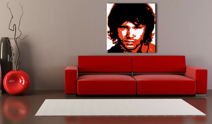 Tablou pictat manual POP Art Jim Morrison 1-piese  -  60x60 cm