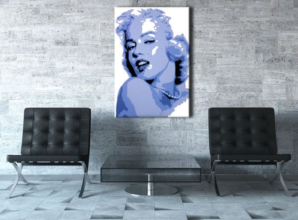 Tablou pictat manual POP Art Marilyn Monroe 1-piese -  50x70 cm