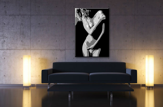 Tablou pictat manual POP Art Nude Woman 1-piese -  70x100 cm