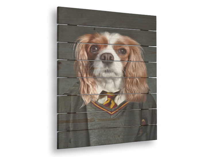 Tablou pe lemn portret de animal Harry - 40x55 cm