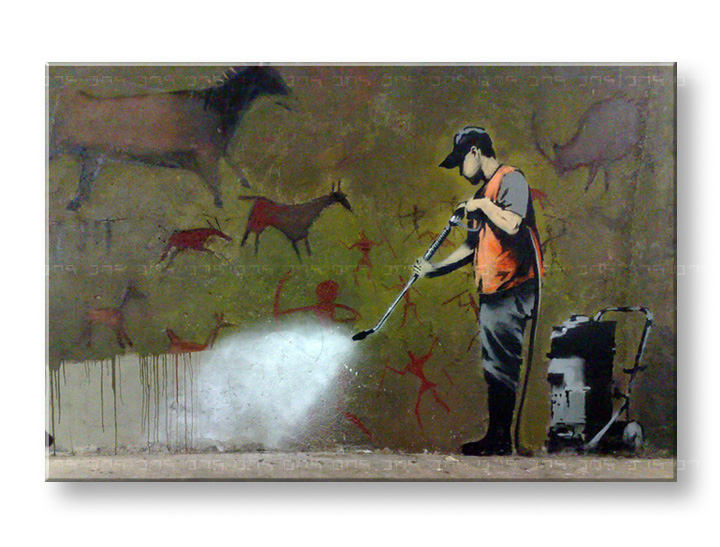 Tablouri 1-piese Street ART – Banksy BA010O1 -  100x150 cm