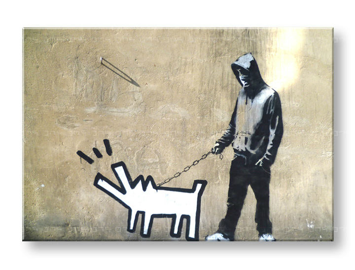 Tablouri 1-piese Street ART – Banksy BA014O1 -  100x150 cm