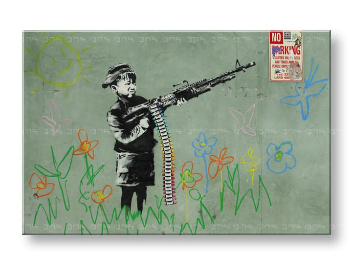 Tablouri 1-piese Street ART – Banksy BA030O1 -  30x40 cm