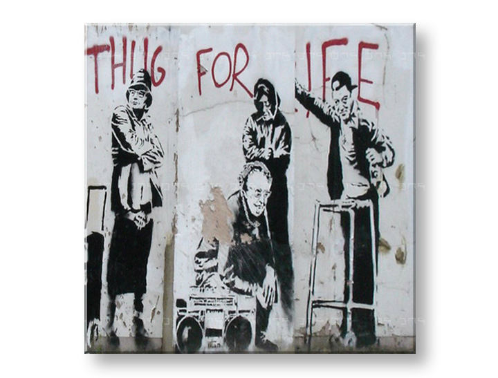 Tablouri PATRAT Street ART – Banksy -  50x50 cm