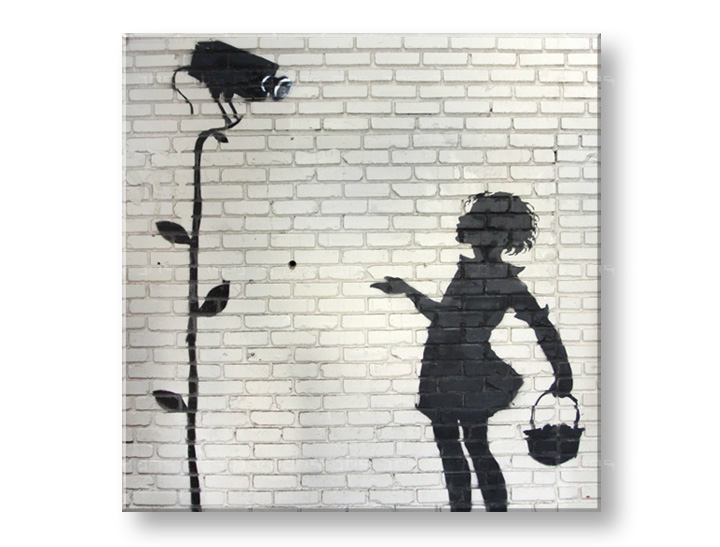Tablouri PATRAT Street ART – Banksy -  70x70 cm