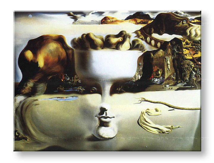 Tablouri APPARITION ON FACE AND FRUIT DISH ON A BEACH  – Salvador Dalí