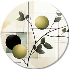 Tablouri rotunde cu acrilic Plantație de măslini | dimensiuni diferite